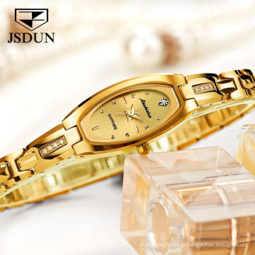 Relógio de pulso mecânico automático feminino de 2020 marca de luxo JSDUN feminino minimalista com banda de aço e cronógrafo